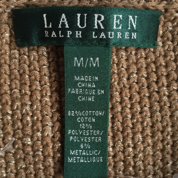2/$20 Gold Ralph Lauren metallic sweater, sz M - Picture 2 of 8